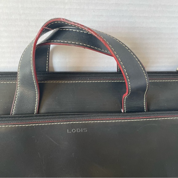 Lodi’s Black Leather Slim Computer Briefcase - Picture 5 of 14